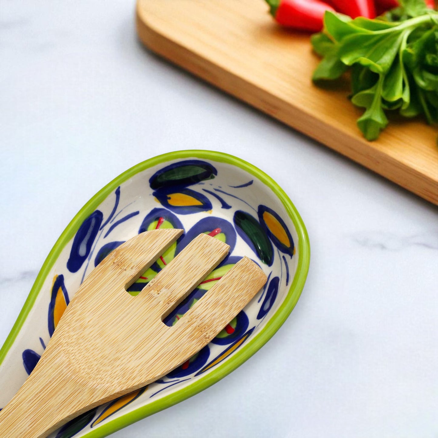 Lime Ceramic Spoon Rest