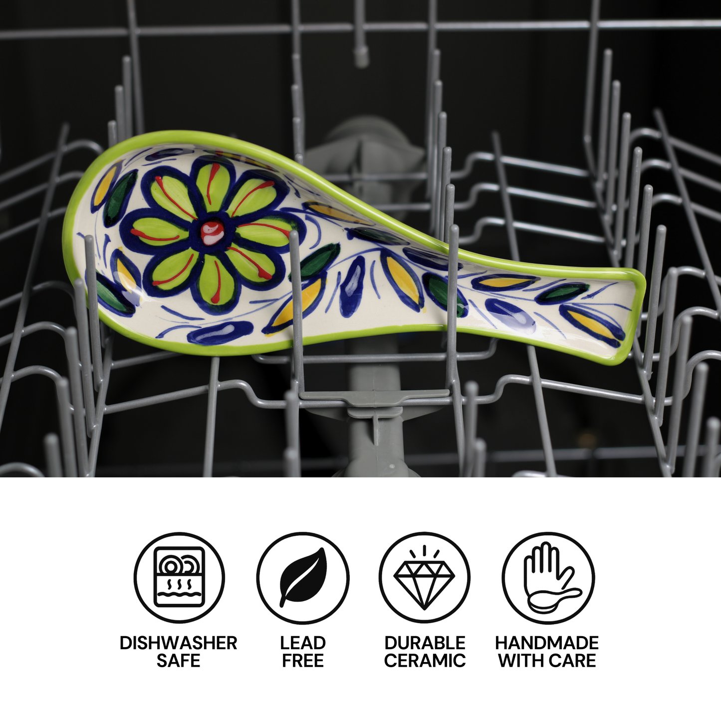 Lime Ceramic Spoon Rest