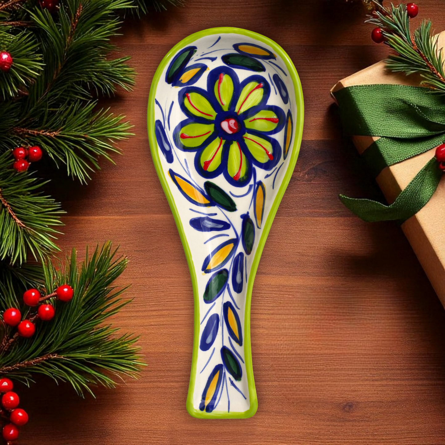 Lime Ceramic Spoon Rest