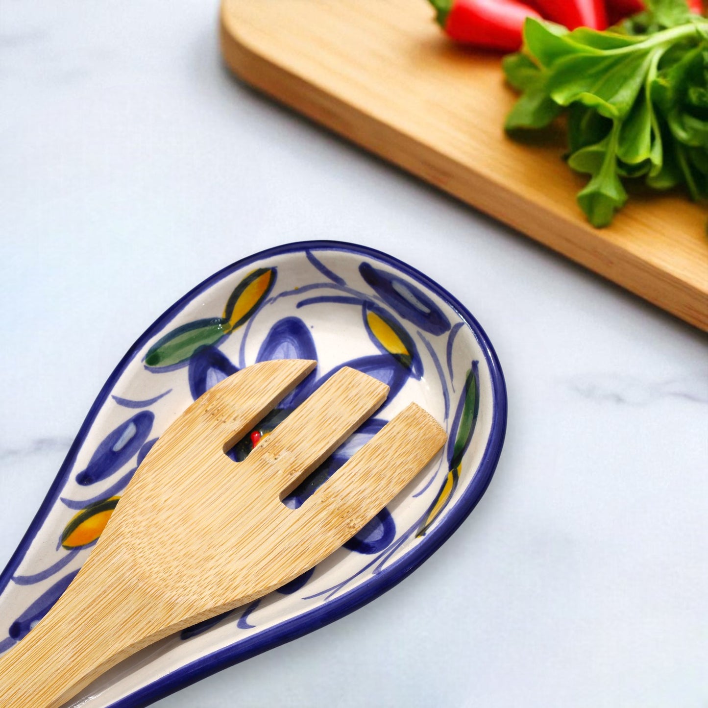 Mediterranean Ceramic Spoon Rest