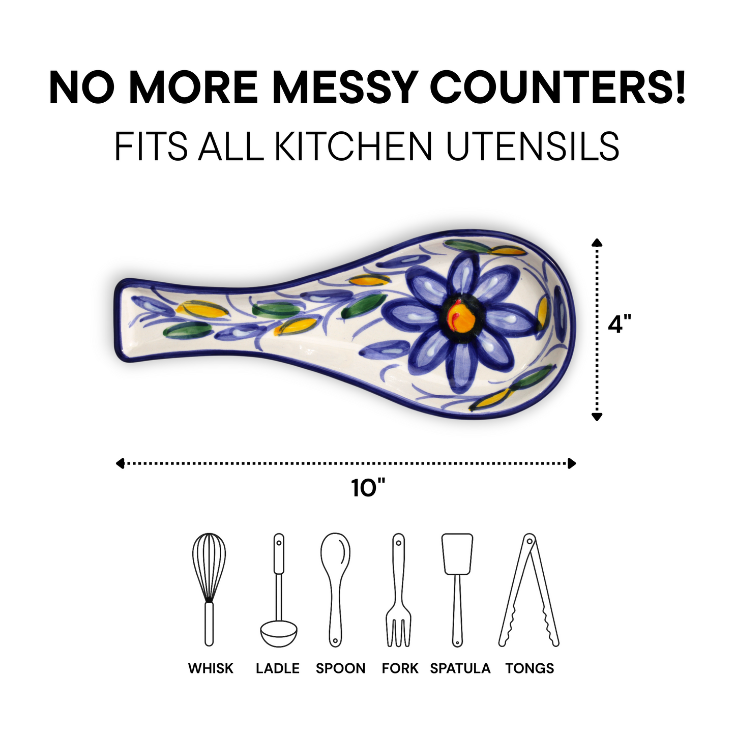 Mediterranean Ceramic Spoon Rest