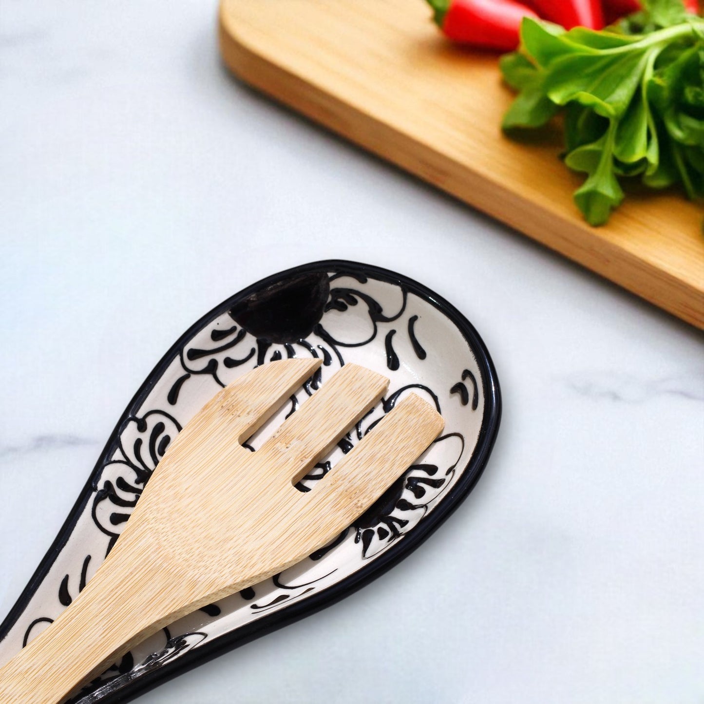 Midnight Ceramic Spoon Rest