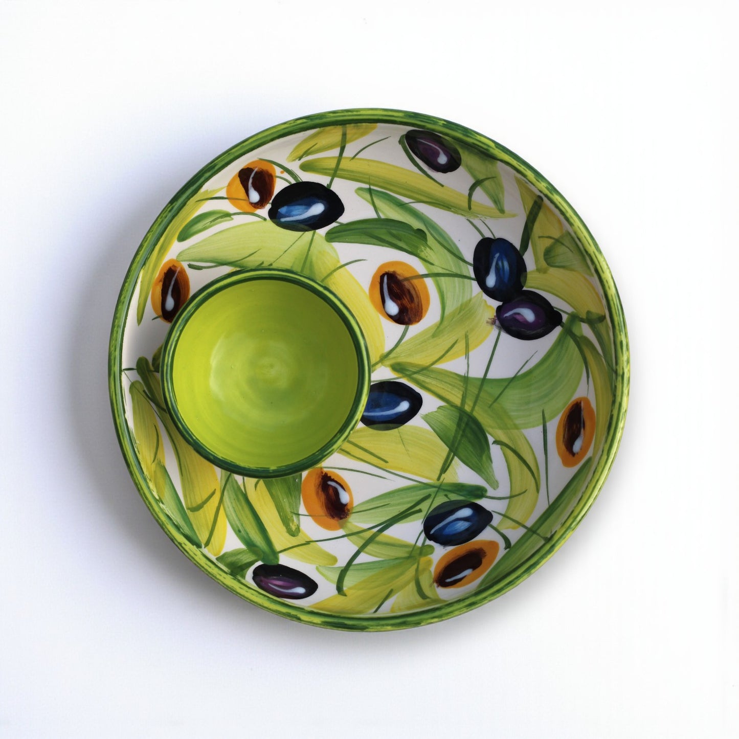 Olive Ceramic Dipping Bowl
