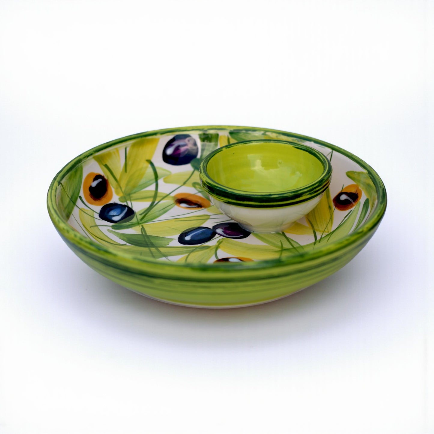 Olive Ceramic Dipping Bowl