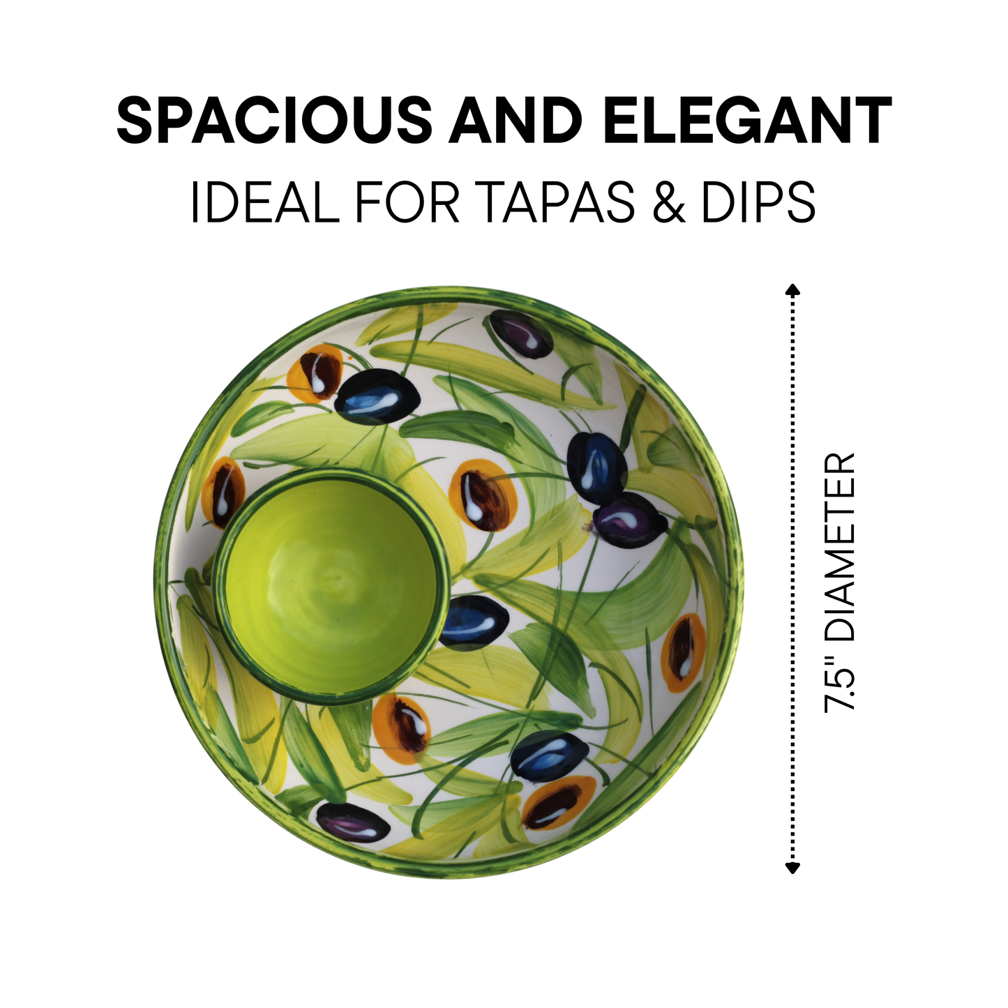 Olive Ceramic Dipping Bowl