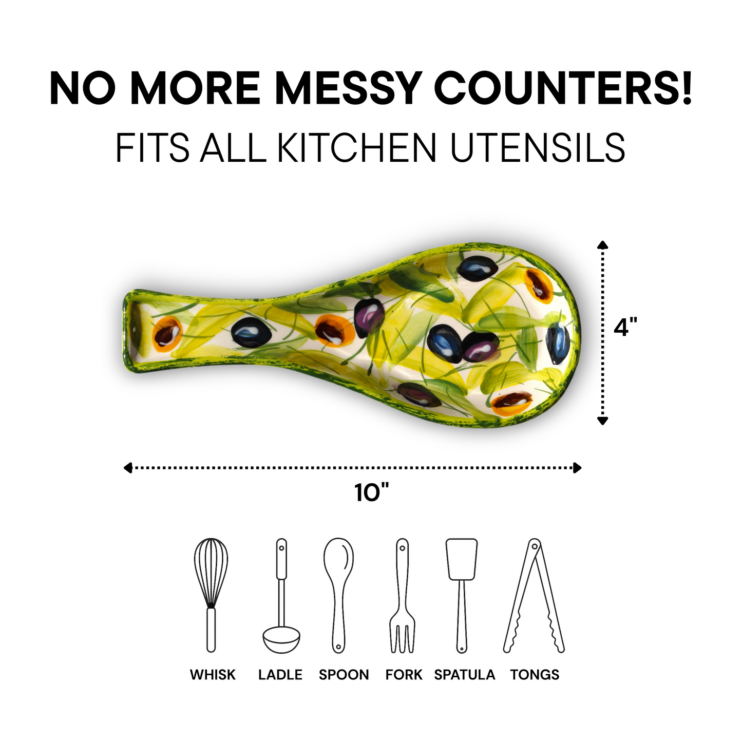 Olive Ceramic Spoon Rest