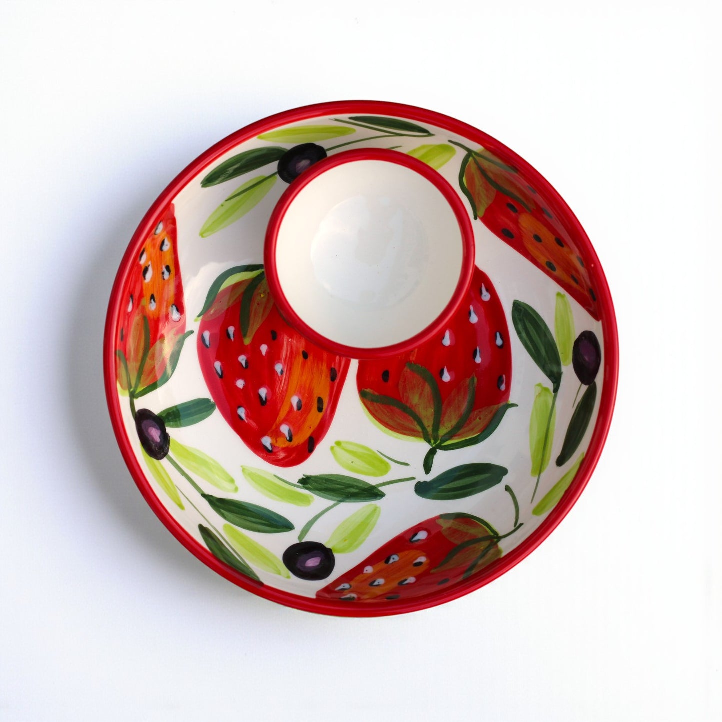 Strawberry Ceramic Dipping Bowl