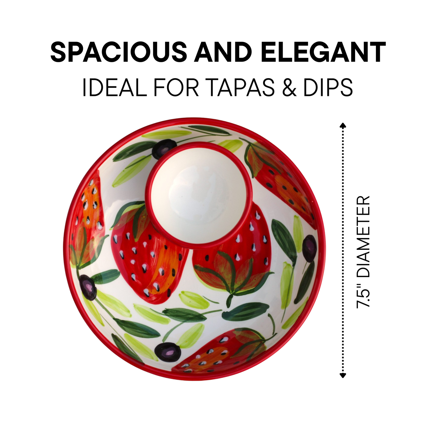 Strawberry Ceramic Dipping Bowl