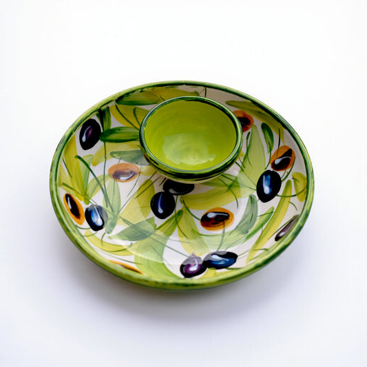 Olive Ceramic Dipping Bowl