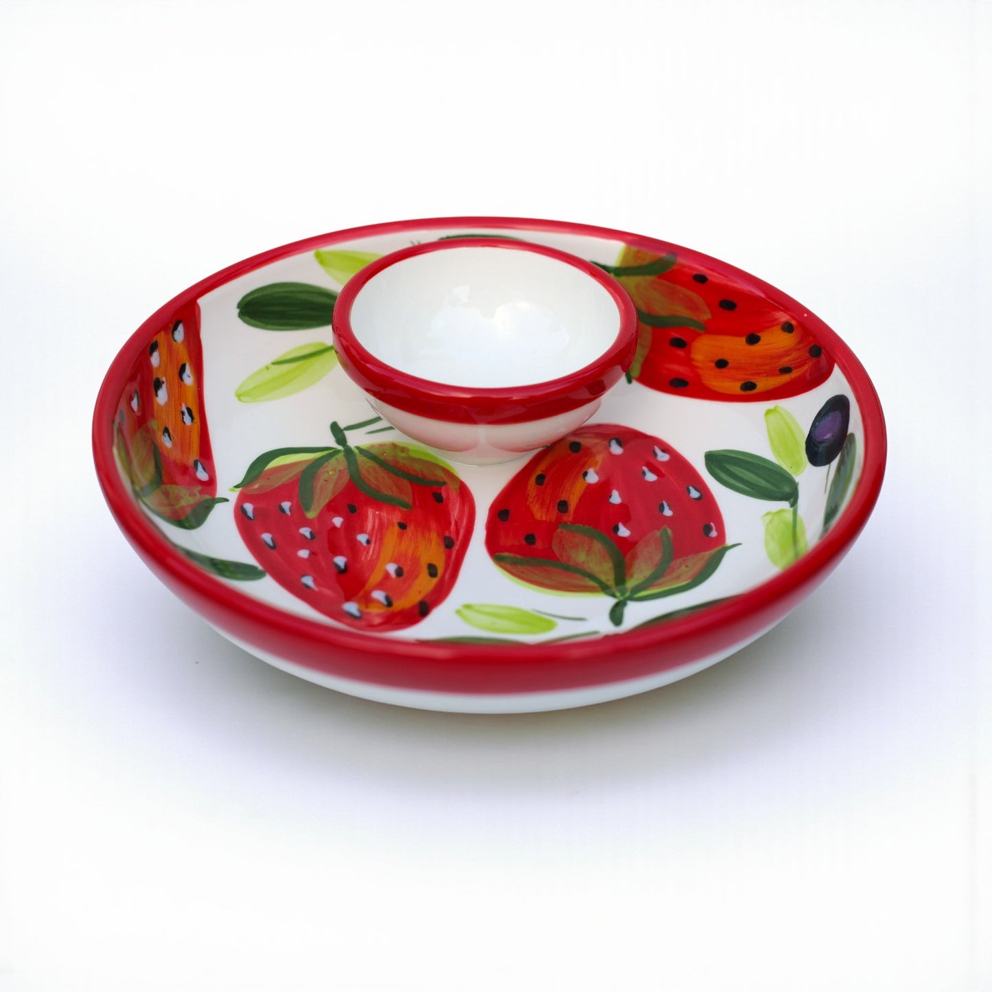 Strawberry Ceramic Dipping Bowl