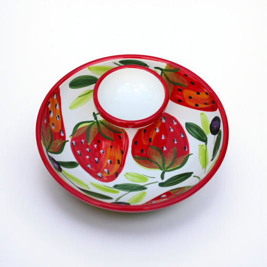 Strawberry Ceramic Dipping Bowl