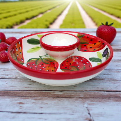 Strawberry Ceramic Dipping Bowl