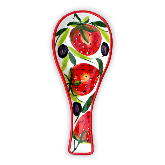 Strawberry Ceramic Spoon Rest