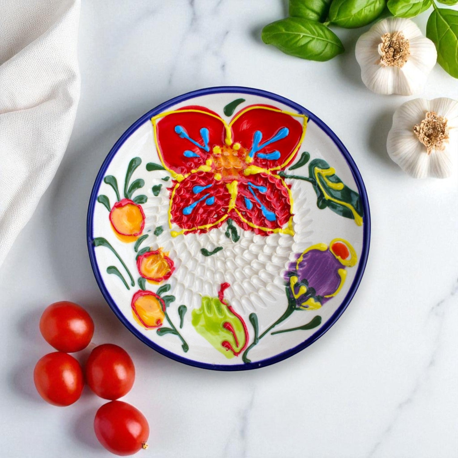Handmade Ceramic Garlic Grater Plate | Grate Garlic, Ginger & More